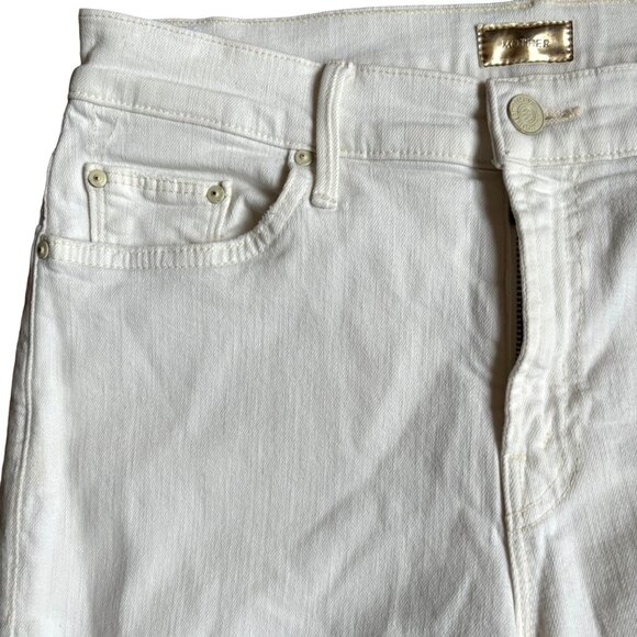 MOTHER Cropped Jean Size 25 The Dropout White/Whipping The Cream Cropped Stretch - Picture 3 of 11